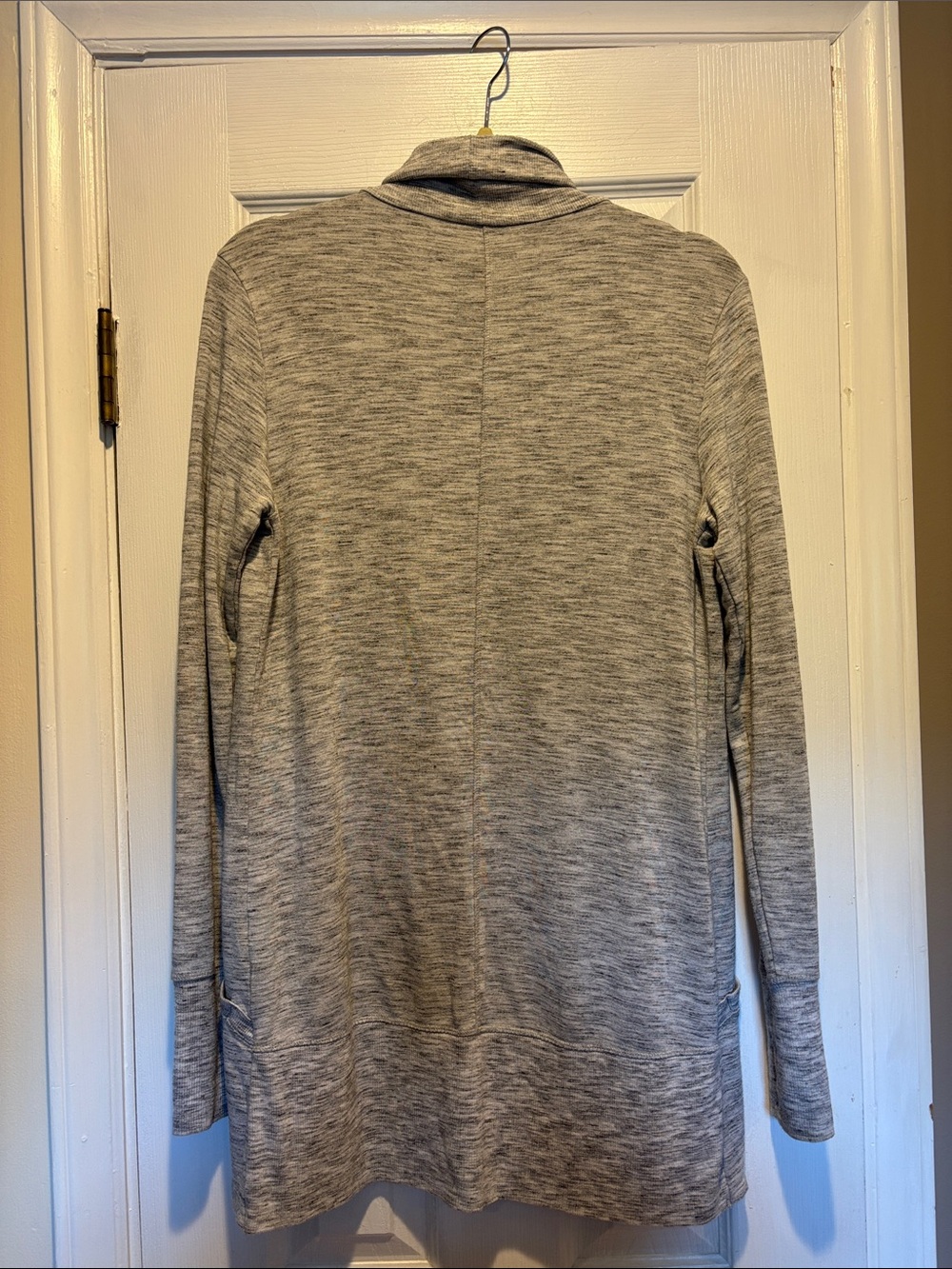Athleta Pranayama Wrap Cardigan Heathered Gray Open-Front Women's Cardigan Small - Picture 4 of 4
